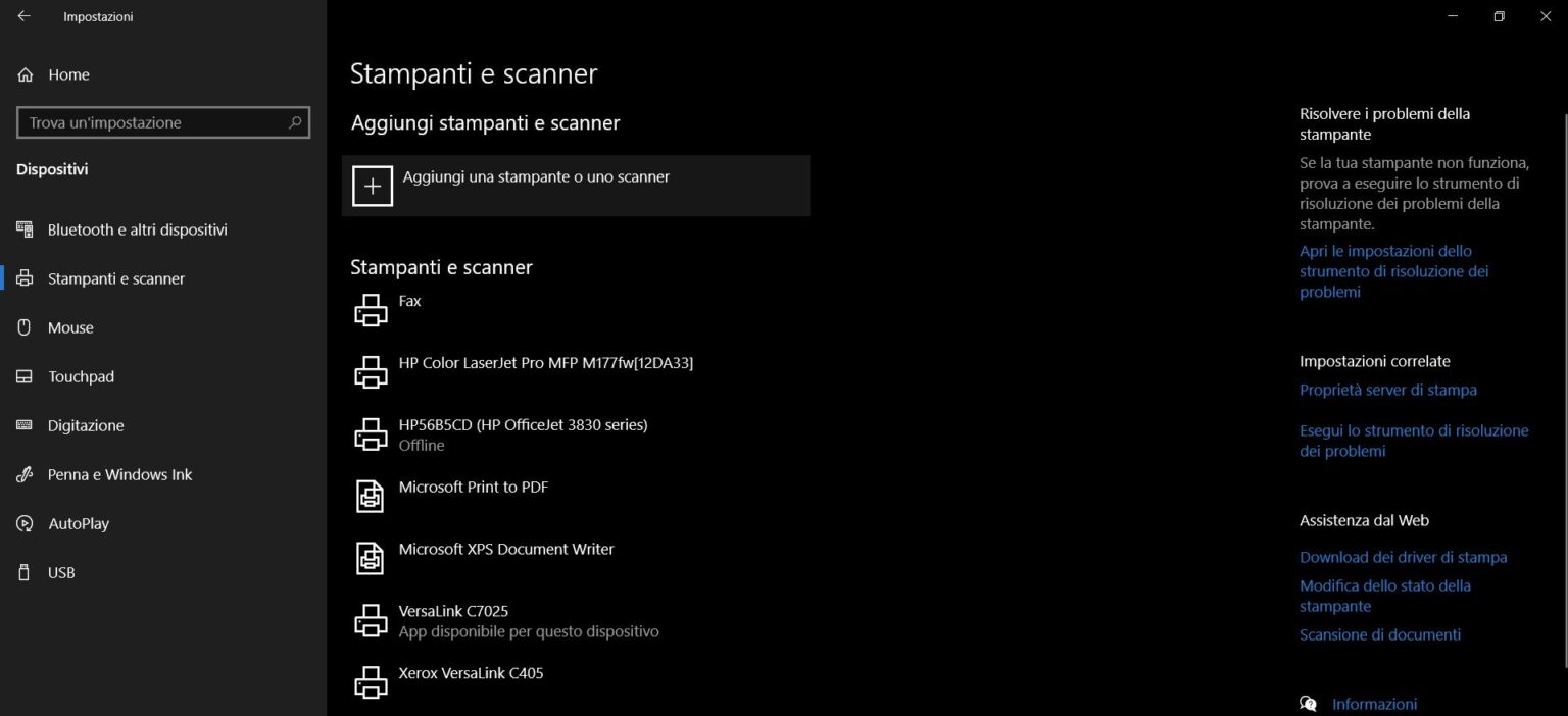 Configurazione Stampante Ala/34